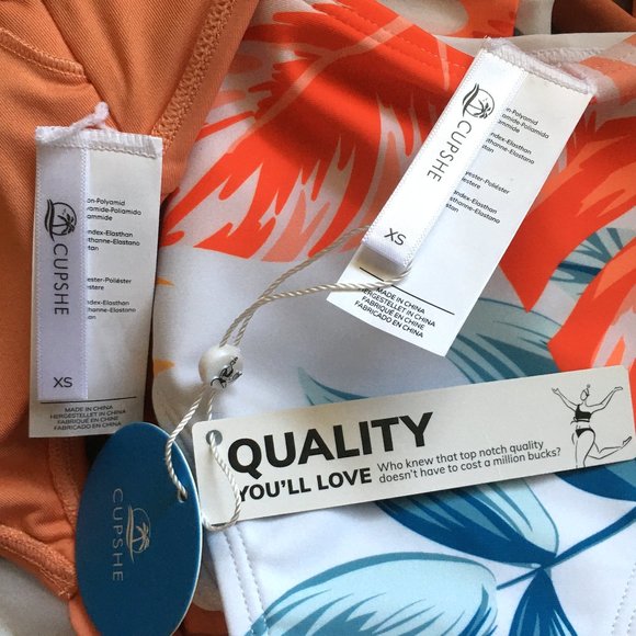 CUPSHE  Hanna Tropical Crisscross Tie Back Bikini NEW WITH TAGS! - Picture 12 of 14